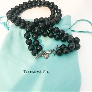 Tiffany & Co. Onyx Double Strand Beaded Necklace
